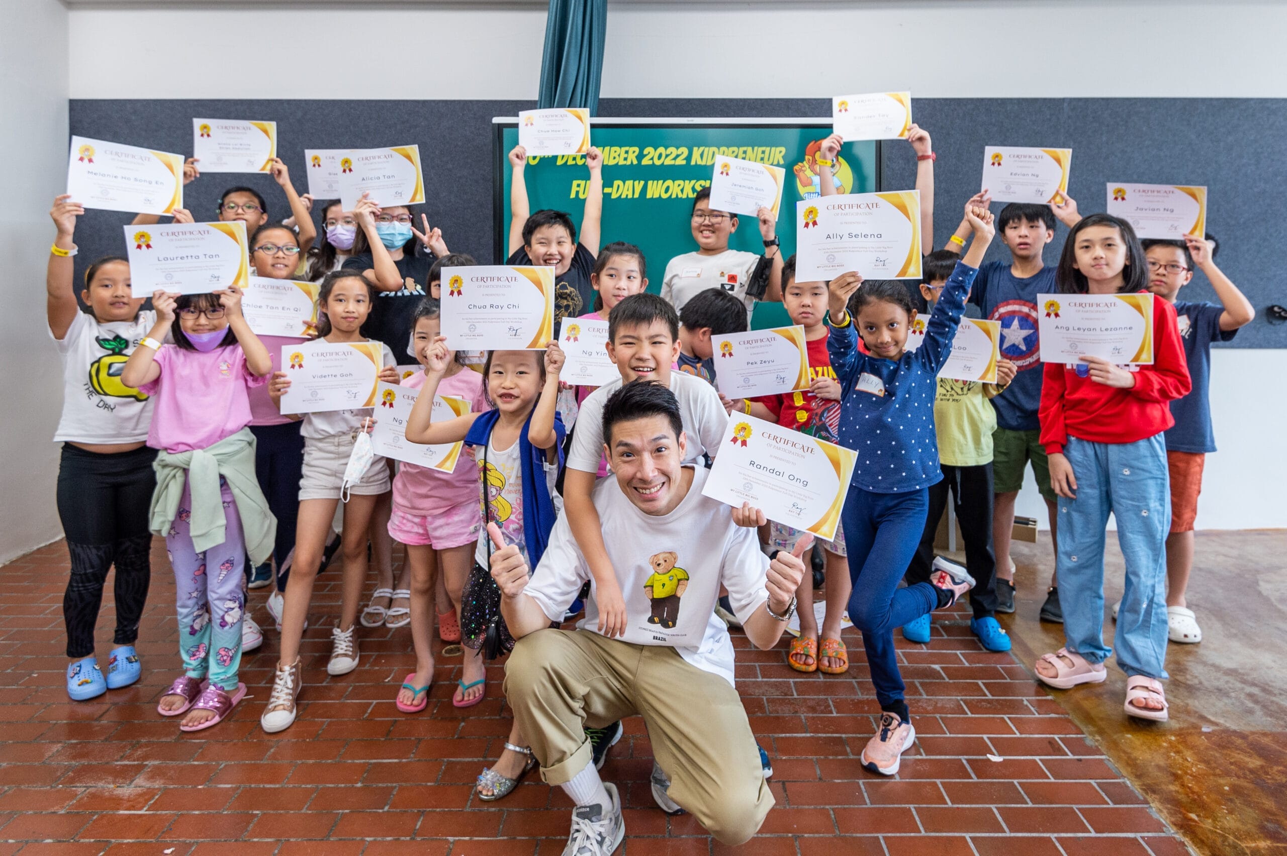 Young learners celebrating achievements